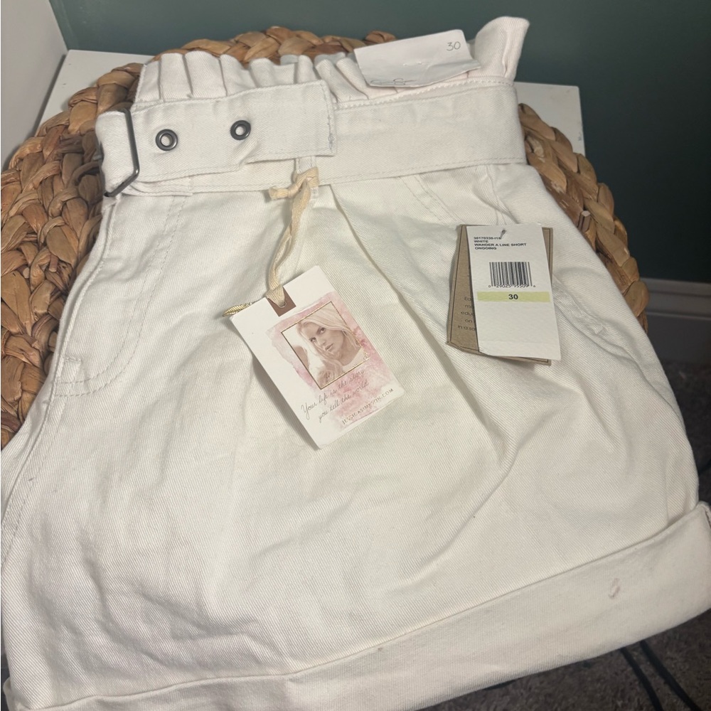 White High-Waisted Shorts